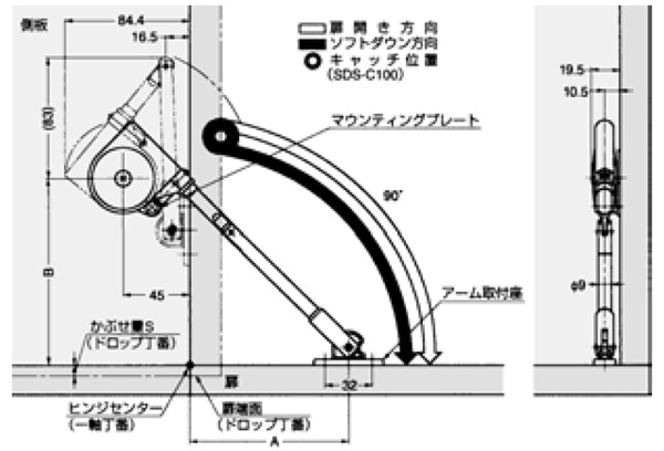 SDS-C100型 ソフトダウンステー 64061 SDS-C100W ホワイト 64061 : 建設パーツなど建築金物激安通販の加藤金物