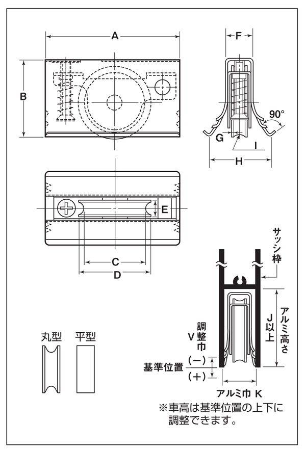 サッシ取替戸車 丸型 ステンレス車 ABS-0081 8型、重量20g : 建設