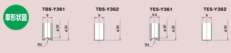 横調整戸車17型 ステンレス枠 TBS-Y361 36mm 丸型、重量165g : 建設