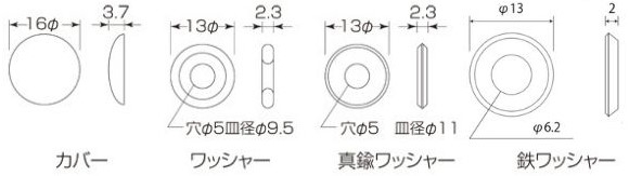 セットキャップ用ワッシャー D-105 1箱=2000個入り : 建設パーツなど