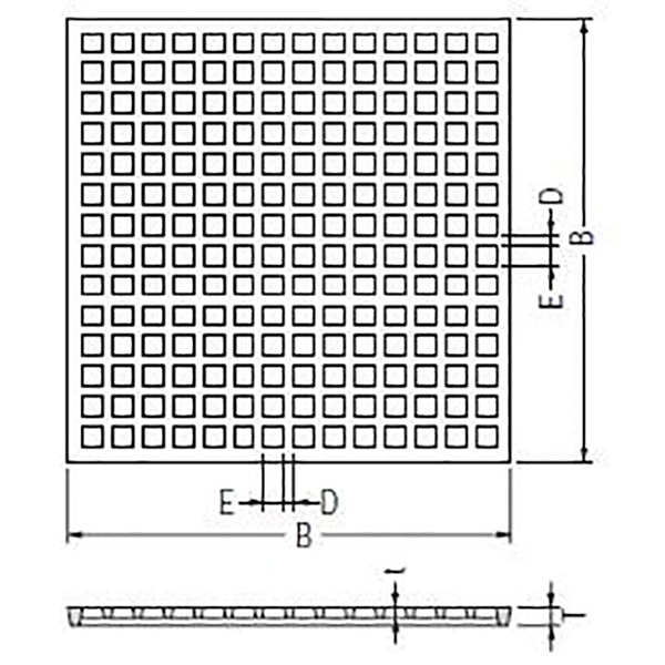 鋳鉄製みぞ蓋』格子型 集水桝用 受枠なし T荷重:歩行用 GA-250角×15