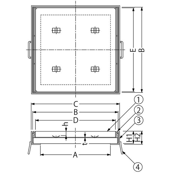 カラー舗装用みぞ蓋(化粧用スリットみぞ蓋)』タイル用 充填深さ 28mm