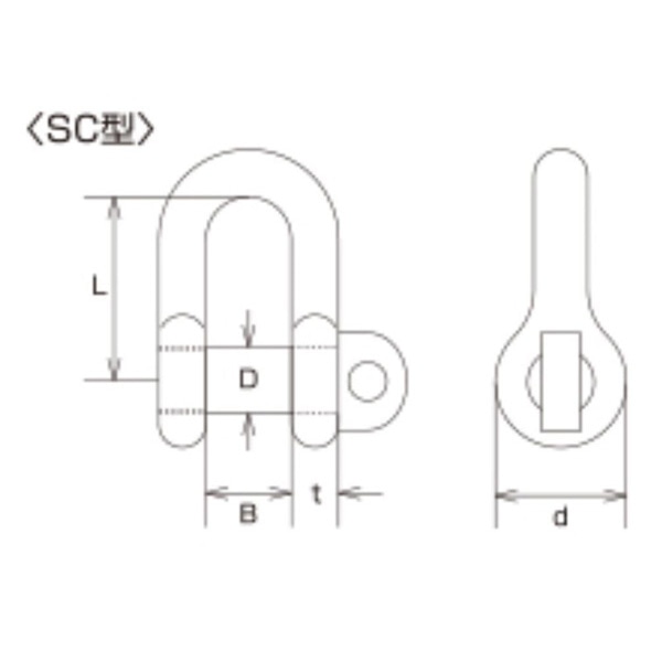 バラ単位】JIS型シャックル SC-6 SC-6 コードNO.1919 : 建設パーツなど