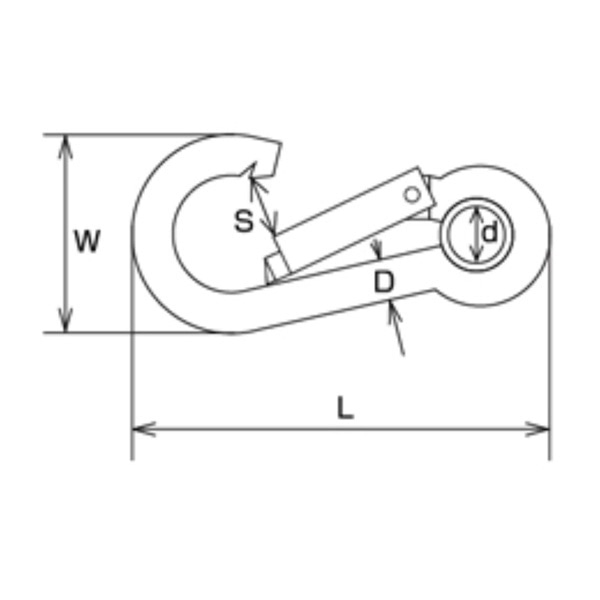 スナップフックA型(リング付) A-3S A-3S コードNO.2563 : 建設パーツ