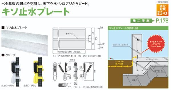 キソ止水プレート KSP-5450 タイプ:50m入り : 建設パーツなど建築金物