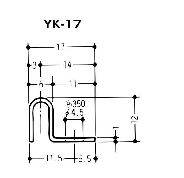 イーグル ステンレス玄関用レール YK-17 436-300 2000mm : 建設パーツ